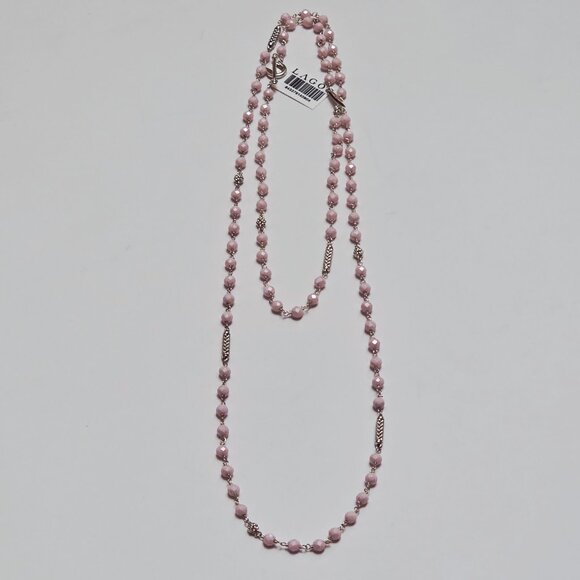 Lagos Pink Caviar Long Pink Ceramic Beaded Necklace - Picture 2 of 16